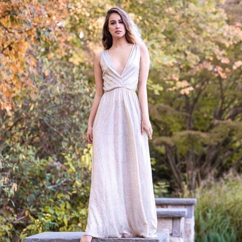 LuLus Shimmery Ballgown Dress
